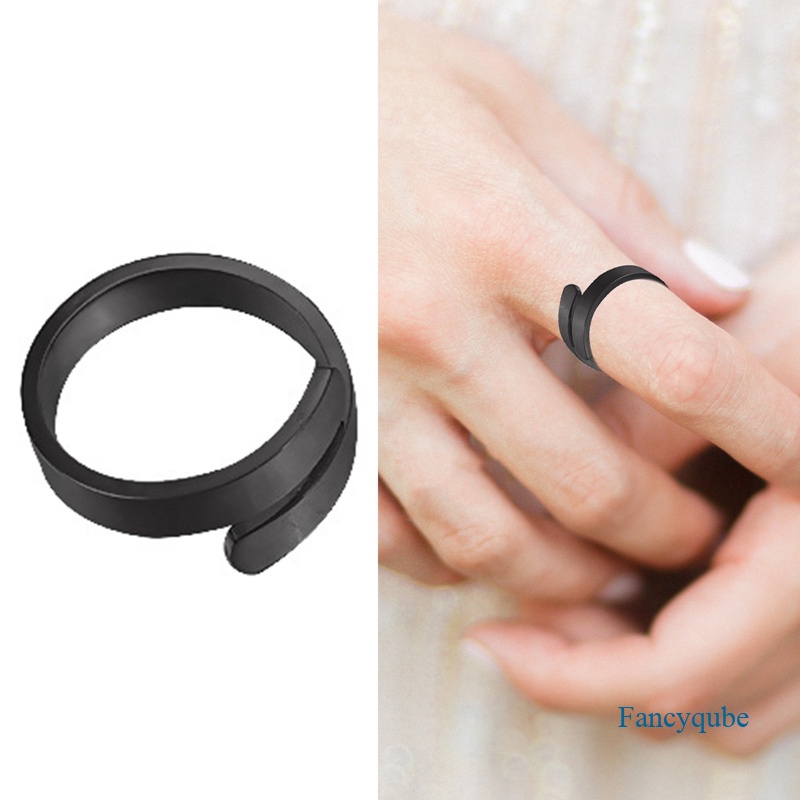 Fancyqube Cincin Model Terbuka Desain Salib Bahan Stainless Steel Untuk Pria