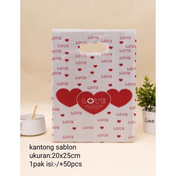 Kantong Motif 20x25cm|Plastik Motif Sablon