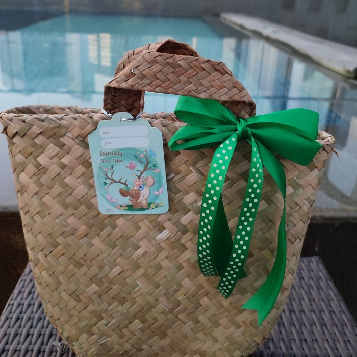 Tas Hampers Purun, Souvenir, Goodie Bag Syukuran, Seagrass, Craft Gift