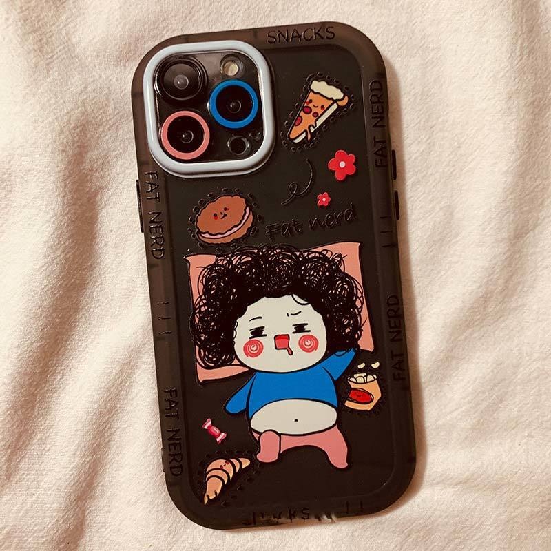 Fatty Soft Case Hp Gambar Kartun Anak Perempuan Untuk IPhone 12 / 13 / 14 / 11promax / X / Xs Max / Xr Mmbnb