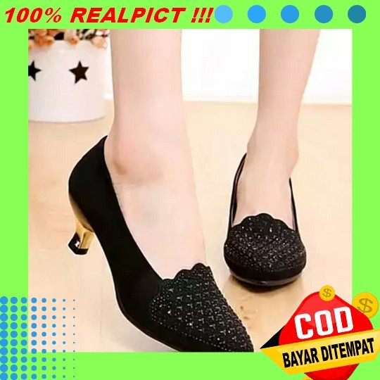 Sendal Hak Hels Import Wanita Hils Sandal Ak 05 Haigh Heels Bahan Sintetis Glitter Mewah Import Hils