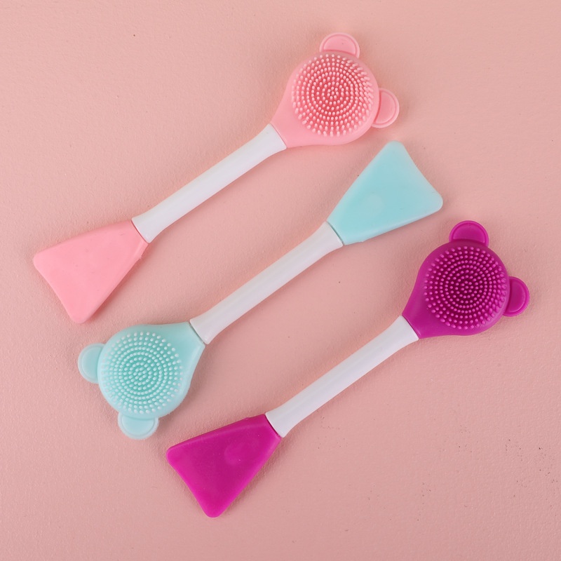 𝐂𝐢𝐭𝐚𝐝𝐞𝐚𝐥 - Spatula Masker, Sikat Pembersih Makeup Wajah, Sikat Silicone 2in1