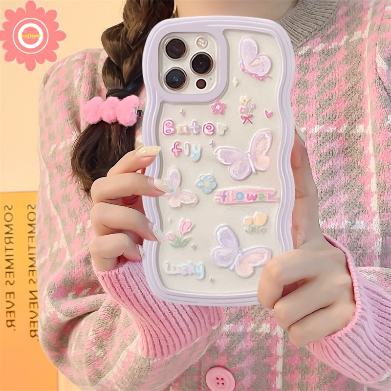 Casing Oppo A17 A95 A5S A12 A7 A15 A3S A52 A92 A72 A16 A17k A5 A9 A53 A31 A15S A54 A74 Reno 5F 4Lite Motif Kupu-Kupu