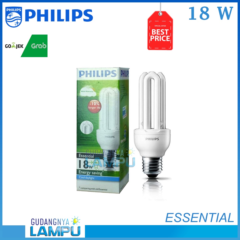 LAMPU PHILIPS ESSENTIAL 18 WATT PUTIH (18 W 18WATT 18W)