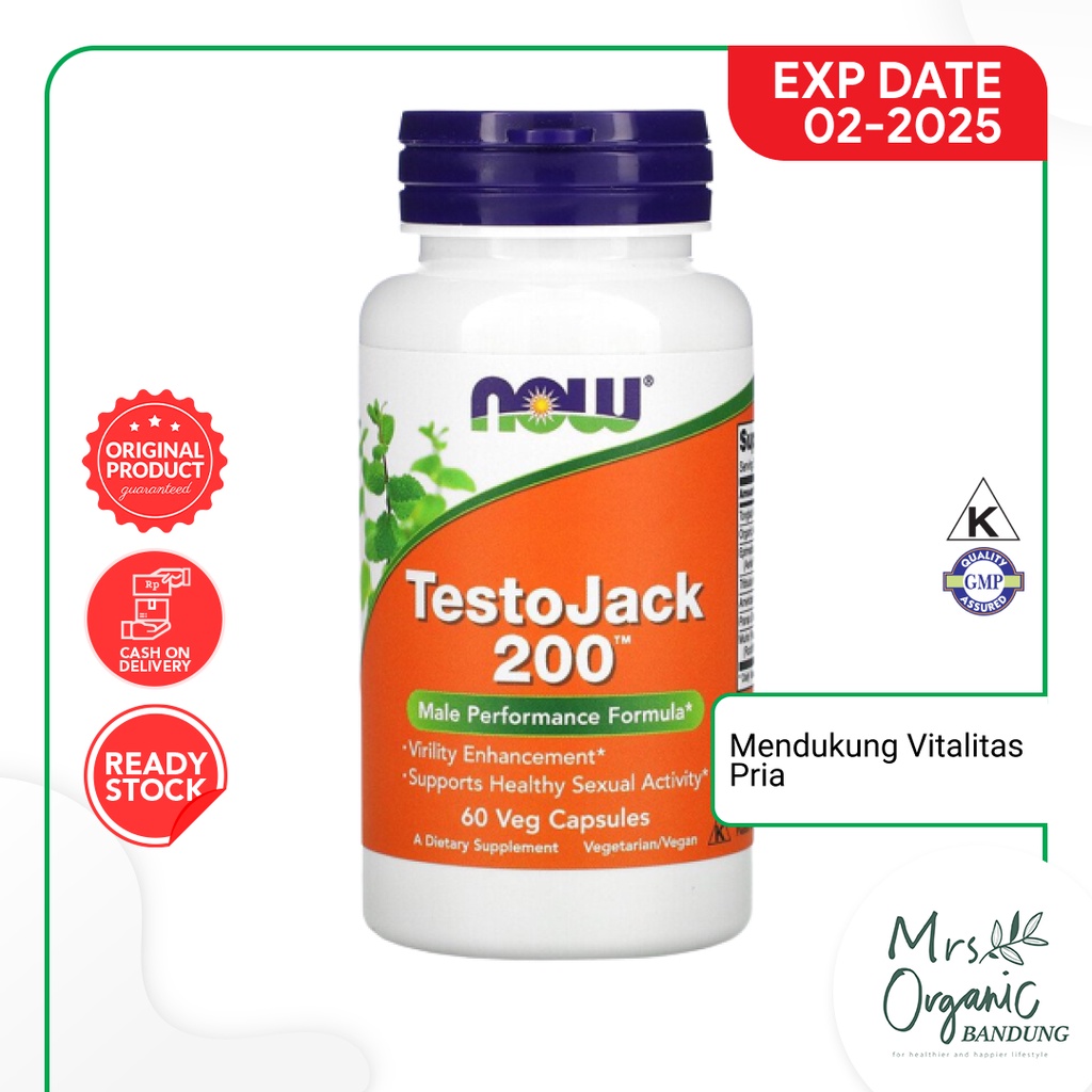 Vitamin Suplemen TestoJack 200 Male Performance Formula 60 Vcaps