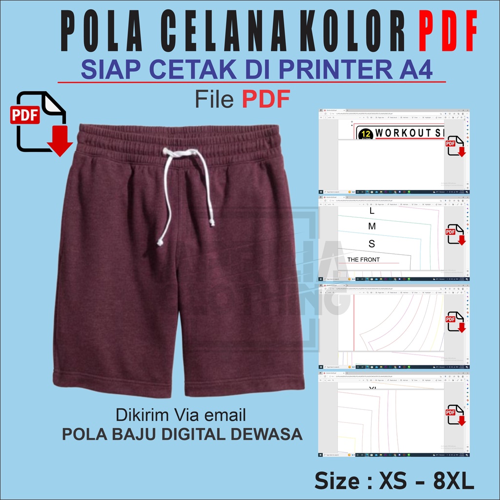 POLA CELANA PENDEK KOLOR BENTUK PDF . CELANA KOLOR | APRILIA CLOTHING