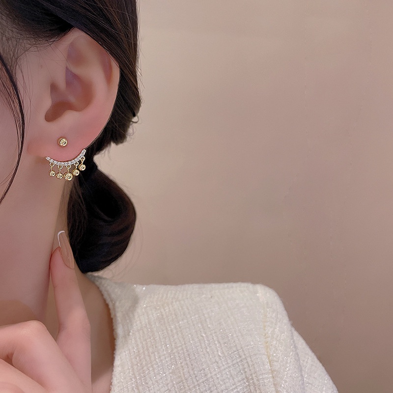 Anting Tusuk Gantung Bahan Sterling Silver 925 Desain Kacangrumbai Gaya Mewah Untuk Wanita