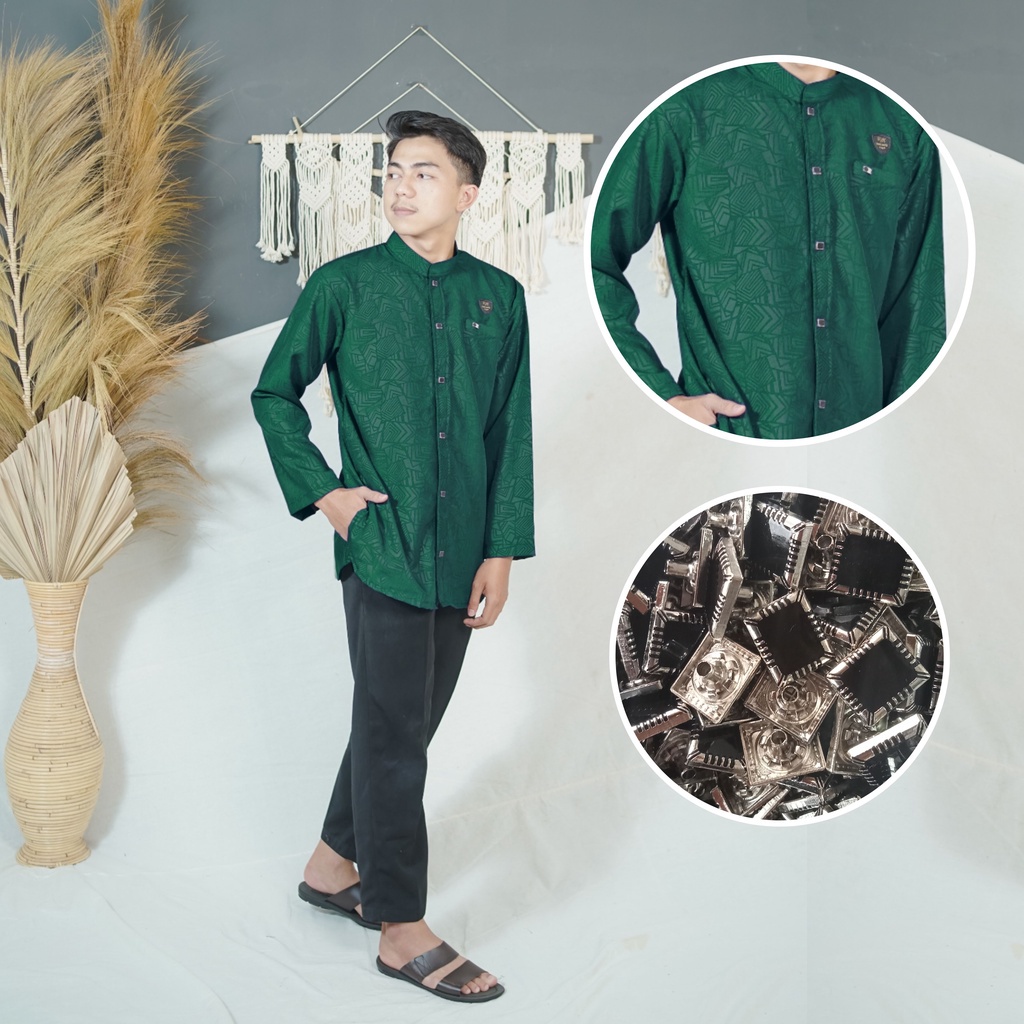 El-fajar / koko embos model lengan panjang motif terbaru pria dewasa baju koko embos katun