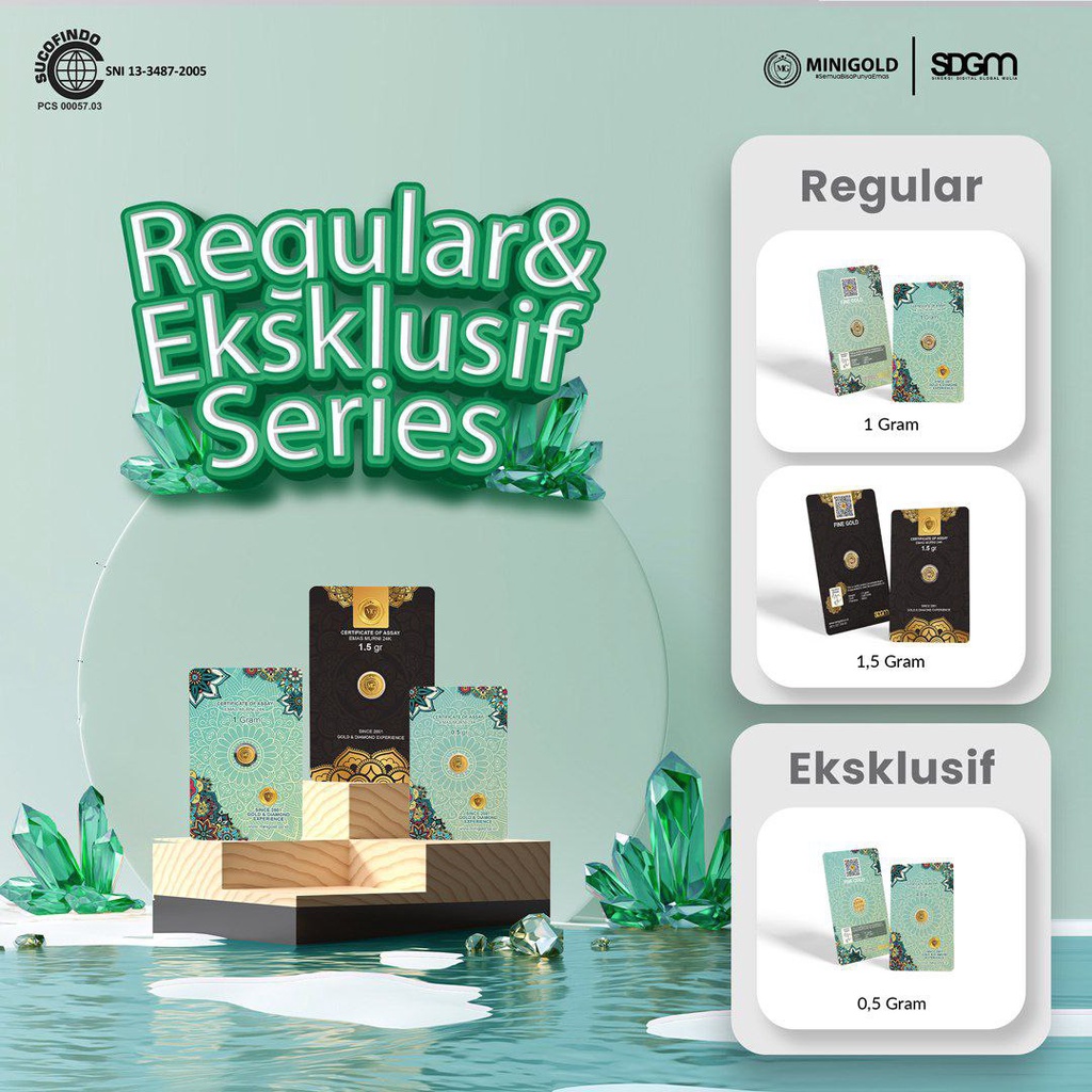 MINIGOLD Reguler Series 1.5 Gram Kemasan PVC TERMURAH TERLARIS Emas Mini Emas Batangan Logam Mulia Murni 24 Karat Bersertifikat Resmi Asli Original Tabungan Emas Souvenir Keren Mewah