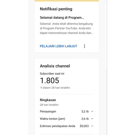 Channel Youtube Monetisasi murah Meriah