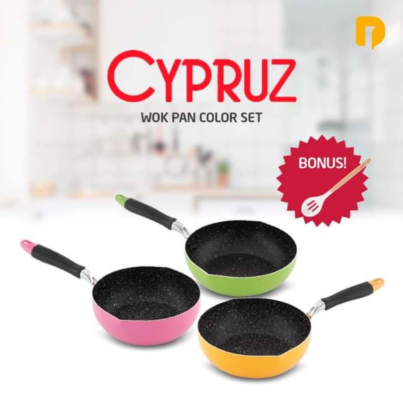 Cypruz Wok Pan Color Set Marble
