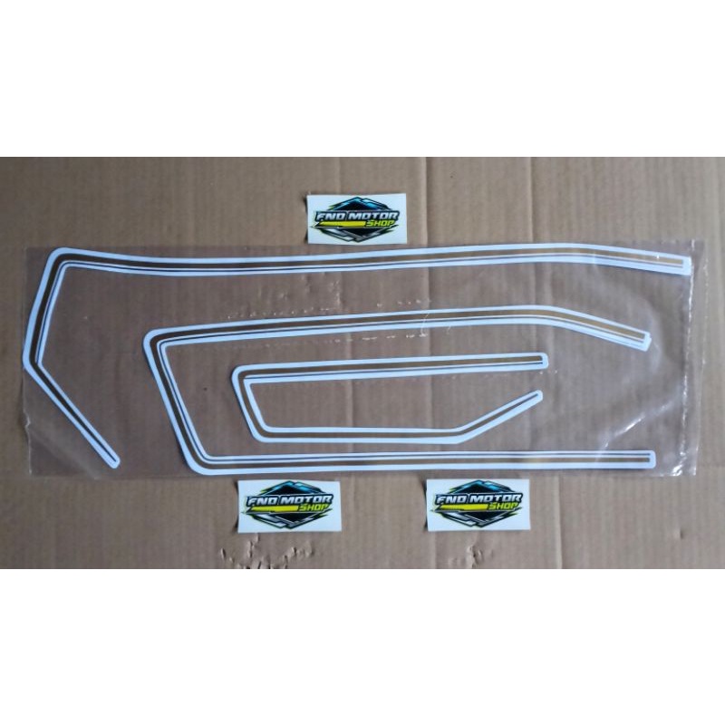 Sticker striping lis polet gl 100 putih gold