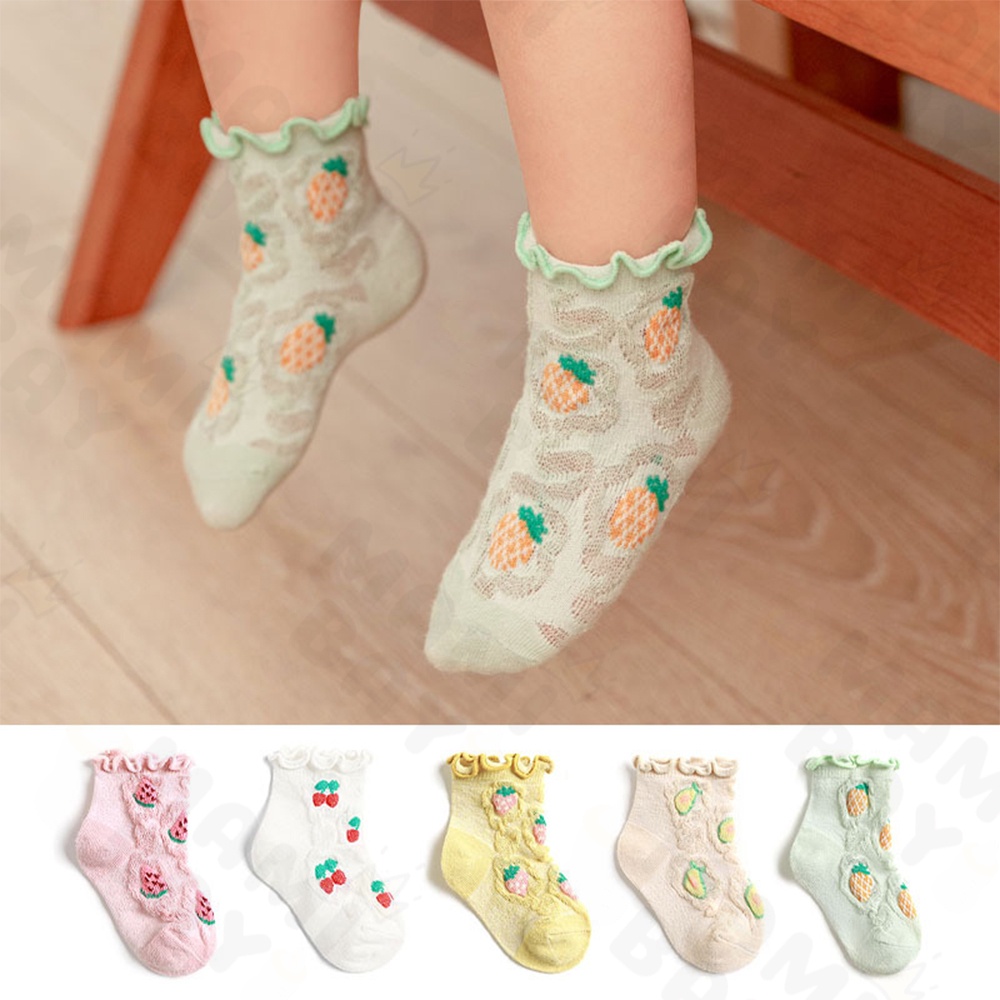 OKEYI Kaos kaki bayi motif buah/Kaus kaki bayi perempuan anti slip/Baby Socks