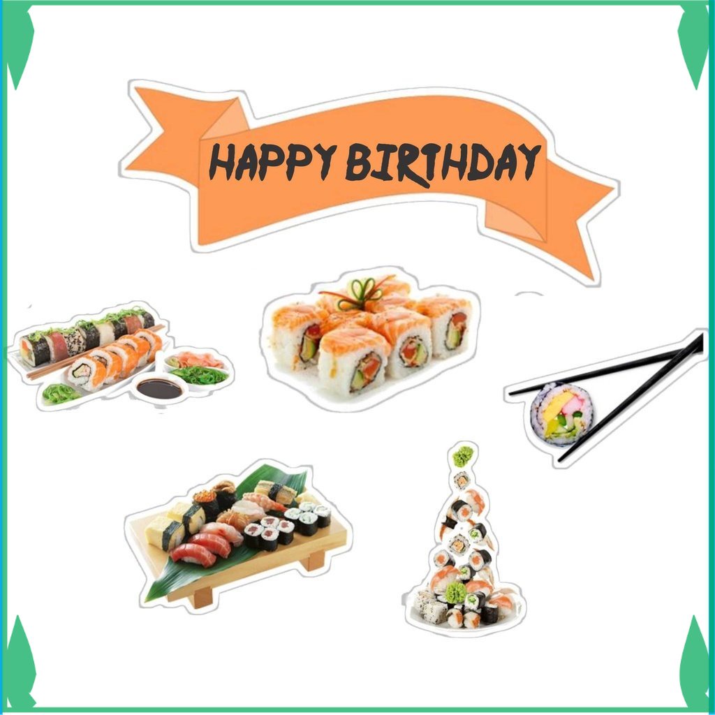 

TOPER KUE TOPPER CAKE ULANG TAHUN / HIASAN KUE SUSHI FADHILSOUVENIR