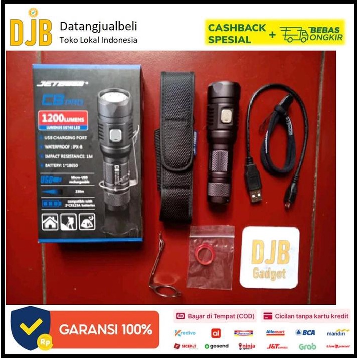 Promo Jetbeam C8 Pro Tactical Senter Led Cree Sst-40 N4 Bc 1200 Lumen