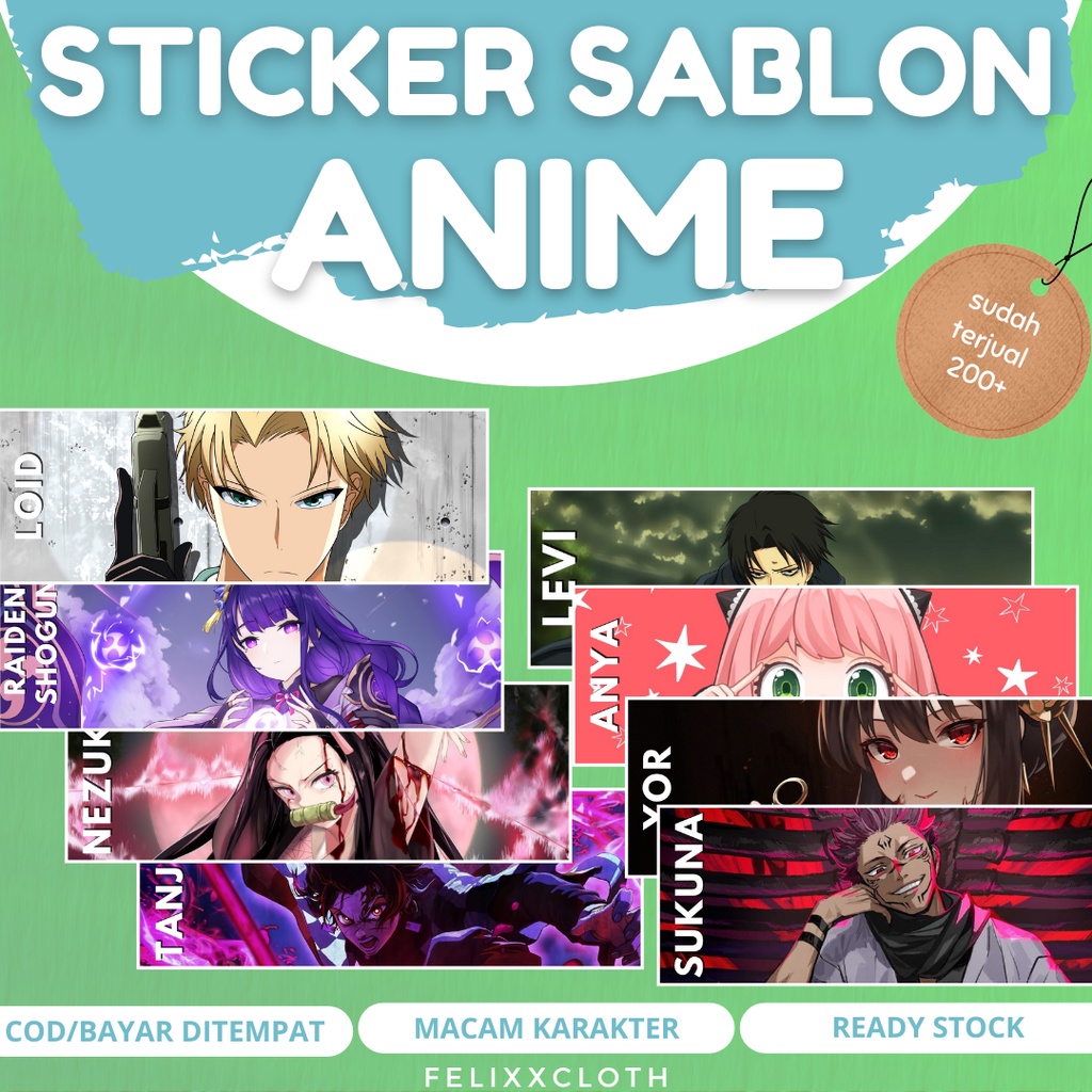 Stiker sablon anime tinggal gosok 2 Sticker Sablon Anime DTF Satuan