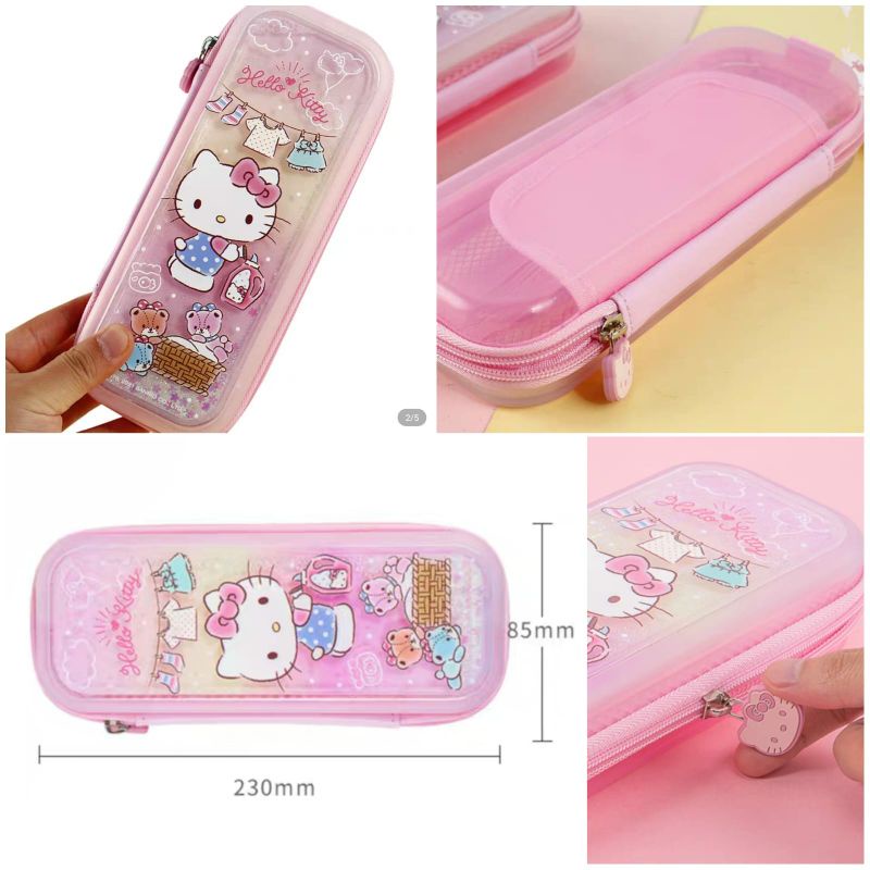 

Tempat kotak pensil hello kitty hiasan air gliter