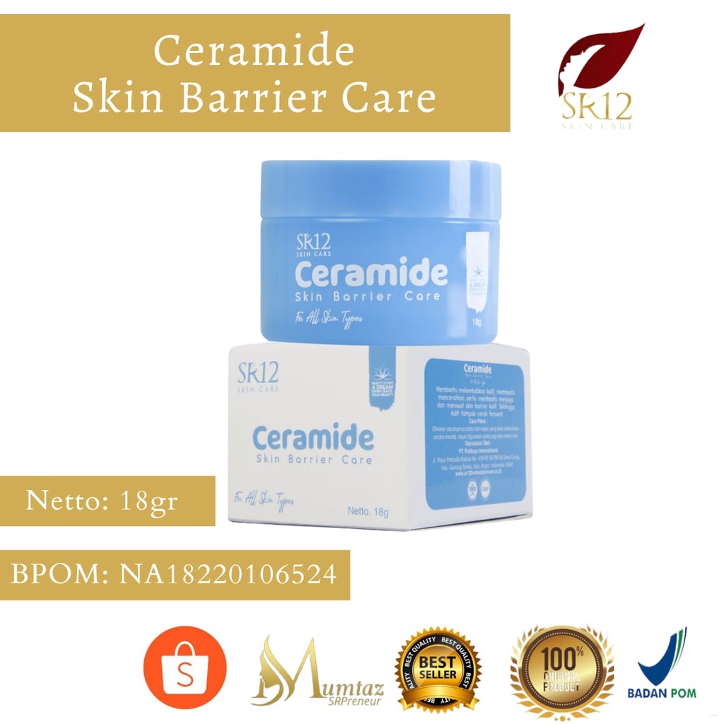 SR12 CERAMIDE SKIN BARRIER CARE SR12  7X CERAMIDE  MOISTURIZER CREAM PELEMBAB WAJAH  SEMUA JENIS KUL