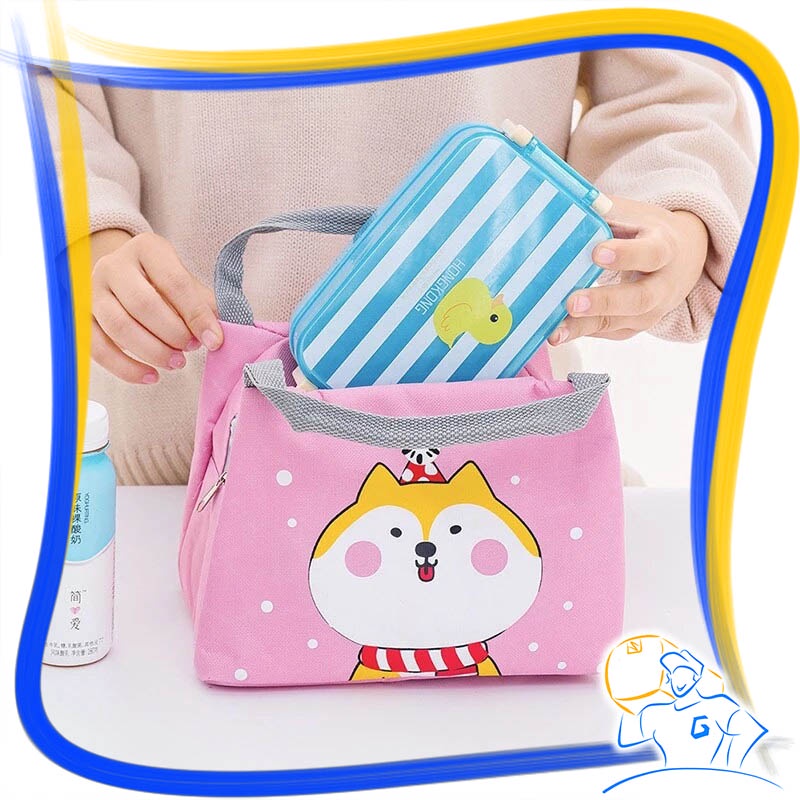 Tas Bekal Lunch Bag Anak Karakter Cooler Bag Alumunium Kotak Makan Anak Sekolah Box Food Bag Tahan Panas Dingin Tas Asi Tas Bekal Kantor