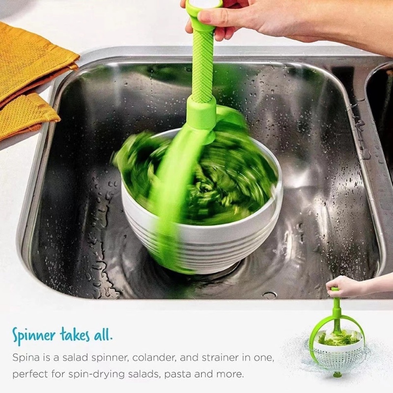 Keranjang Pengering Sayuran Salad Spinner Model Putar Untuk Dapur