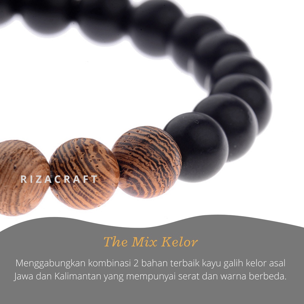 Gelang Kayu Galih Kelor Hitam Coklat serat emas ASLI Original Jawa Kalimantan