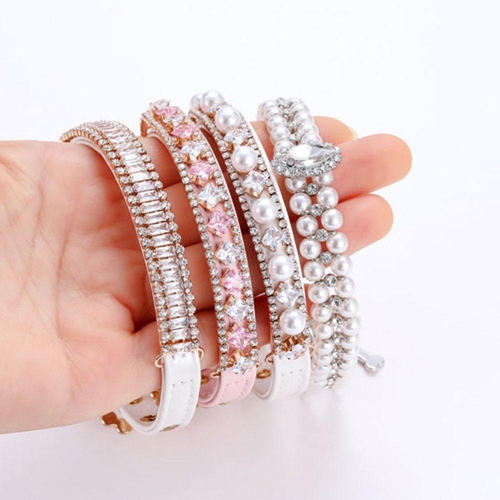 Solighter Anjing Berlian Imitasi Kerah Fashion Kucing Perhiasan Rhinestones Kristal Berlian Liontin