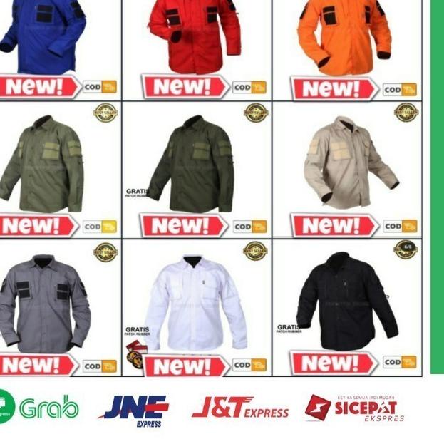 Baju Kemeja Tactical pria Lengan Panjang Best quality - Biru, M