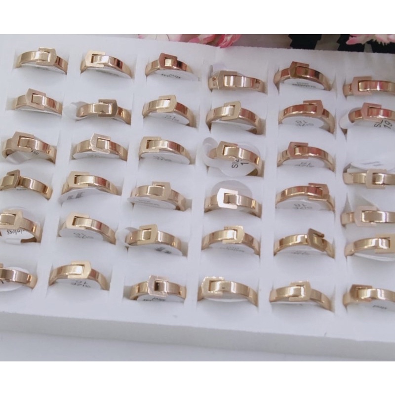CINCIN TITANIUM 1 BOX ISI 36 PCS UKURAN 16 SAMPAI 19 CBELT ROSEGOLD DUNIAGELANG.ID