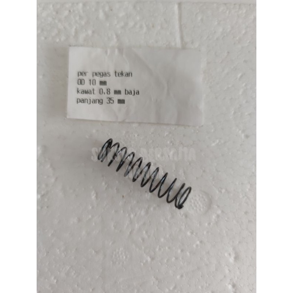 Per Pegas Tekan OD 10 mm Kawat 0.8 mm Panjang 35 mm Baja
