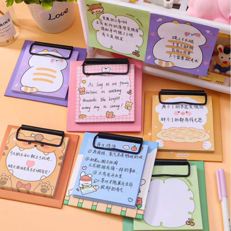 

Papan Sticky Note/ Memo Pad Board Clip/ Catatan Notes Cute Aesthetic