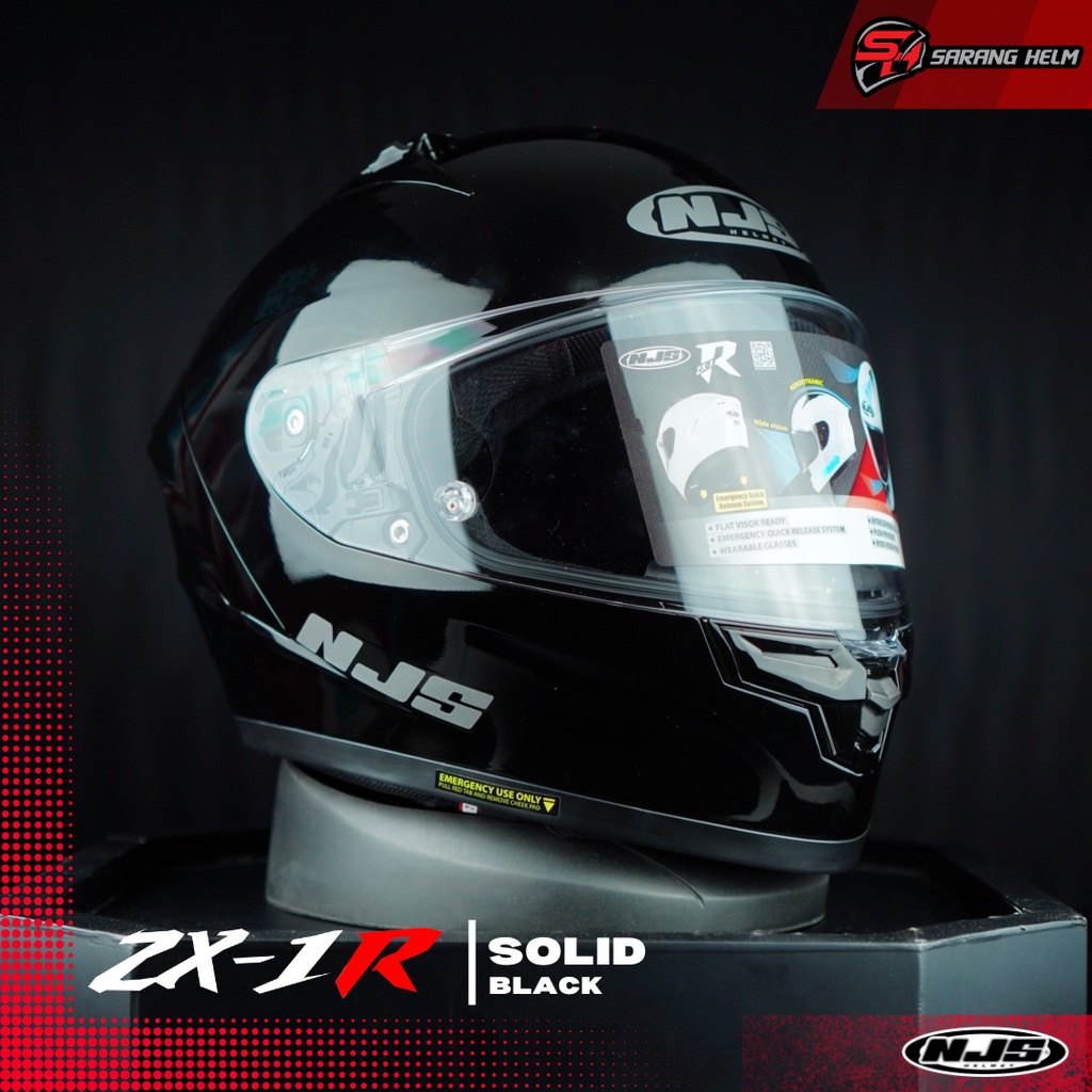 NJS ZX-1R Solid - Helm Fullface | NJS ZR | NJS Fullface | ZR Polos | Helm NJS Ori | SNI