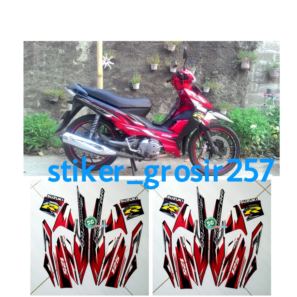 STIKER STRIPING LIS BODY SHOGUN RR 125 2007 2008 HITAM MERAH STANDAR