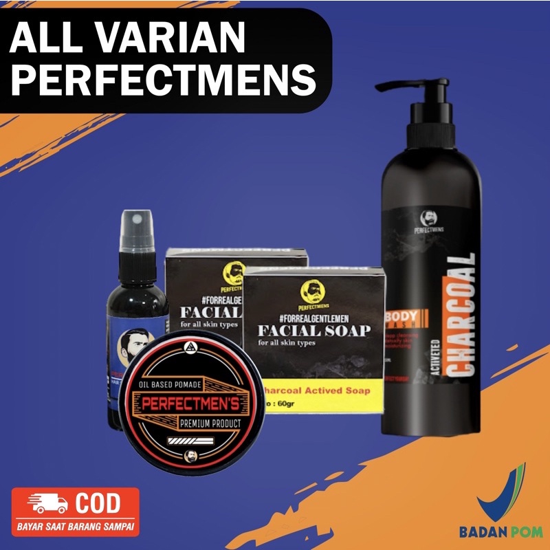 Perfectmens BODY WASH SABUN BADAN COWOK PRIA WANGI MEMUTIHKAN DALAM 7 HARI Membersihkan pori pori, Extract charcoal melindungi dari sinar matahari Sabun badan cowok sabun badan pria sabun wangi