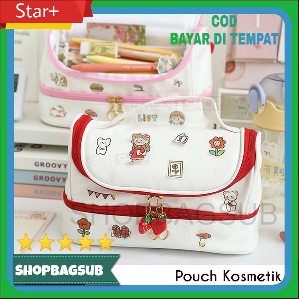 

Tempat Pensil Anak Import Lucu Pencil Case Korea Travel Make Up Pouch DIY Sticker Serbaguna Stiker Kelinci Beruang