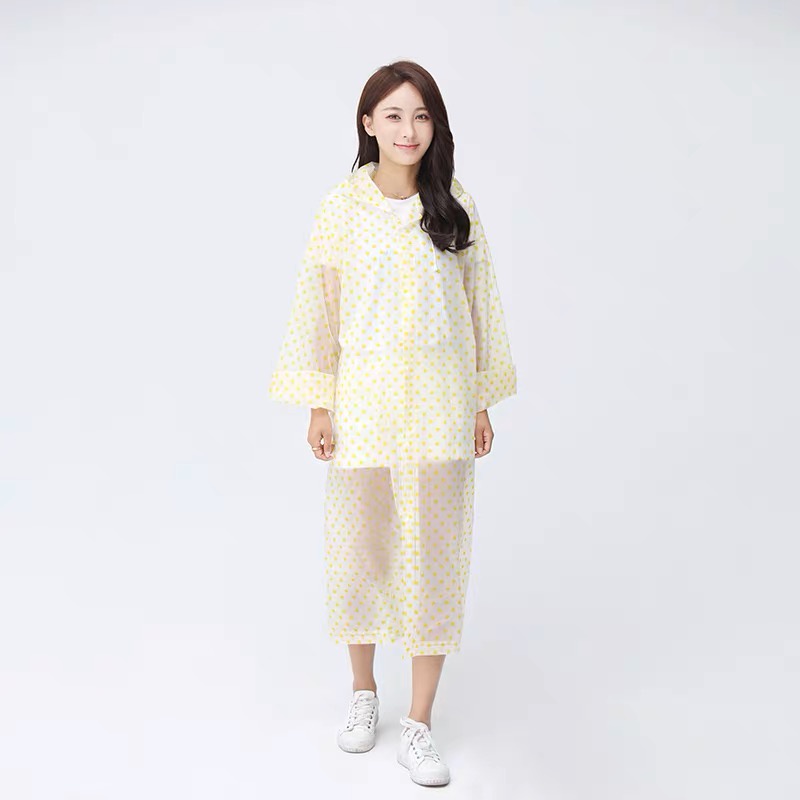 Jas Hujan Transparan Jas Hujan Terusan Stylist Fashion Raincoat Transparan Polkadot Taravelling  Merk EVA
