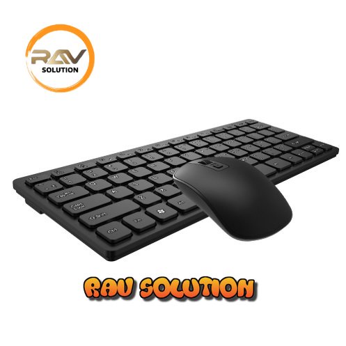 keyboard and mouse wireless set gaming combo mini slim GKM901-Hitam/Keyboard wireless mouse/Keyboard  Mouse wireless/mouse keyboard wireless/  - RAV SOLUTION