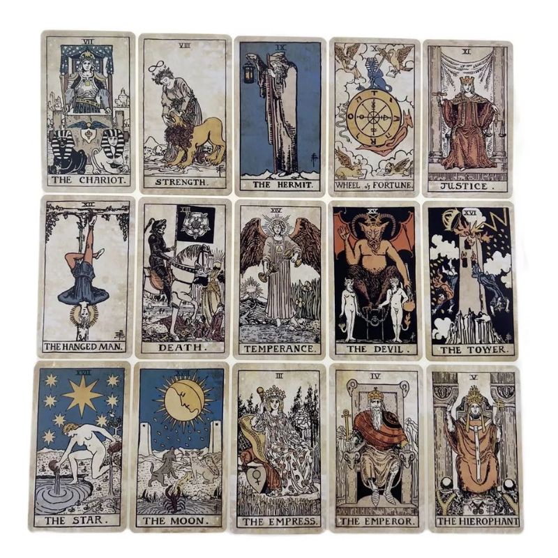 Vintage Tarot Tarot 9.8x5.7cm kemasan kaleng include guide paper