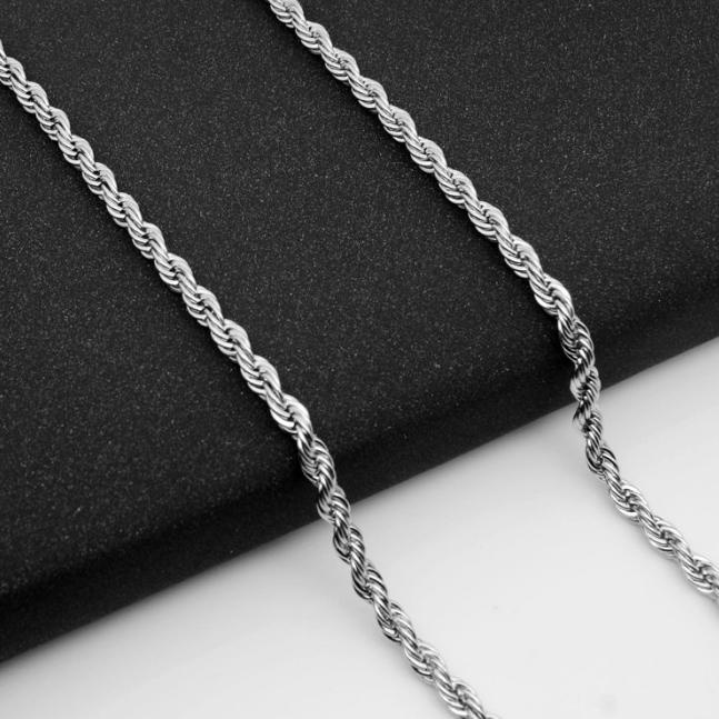 Kalung Pria Titanium Rantai Kalung Silver Titanium Steel Kalung Pria