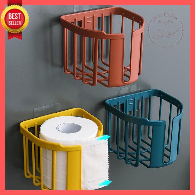 [GOS]C308-  Rak Kotak Tisu Toilet Model Tempel Dinding Untuk Kamar Mandi - Random