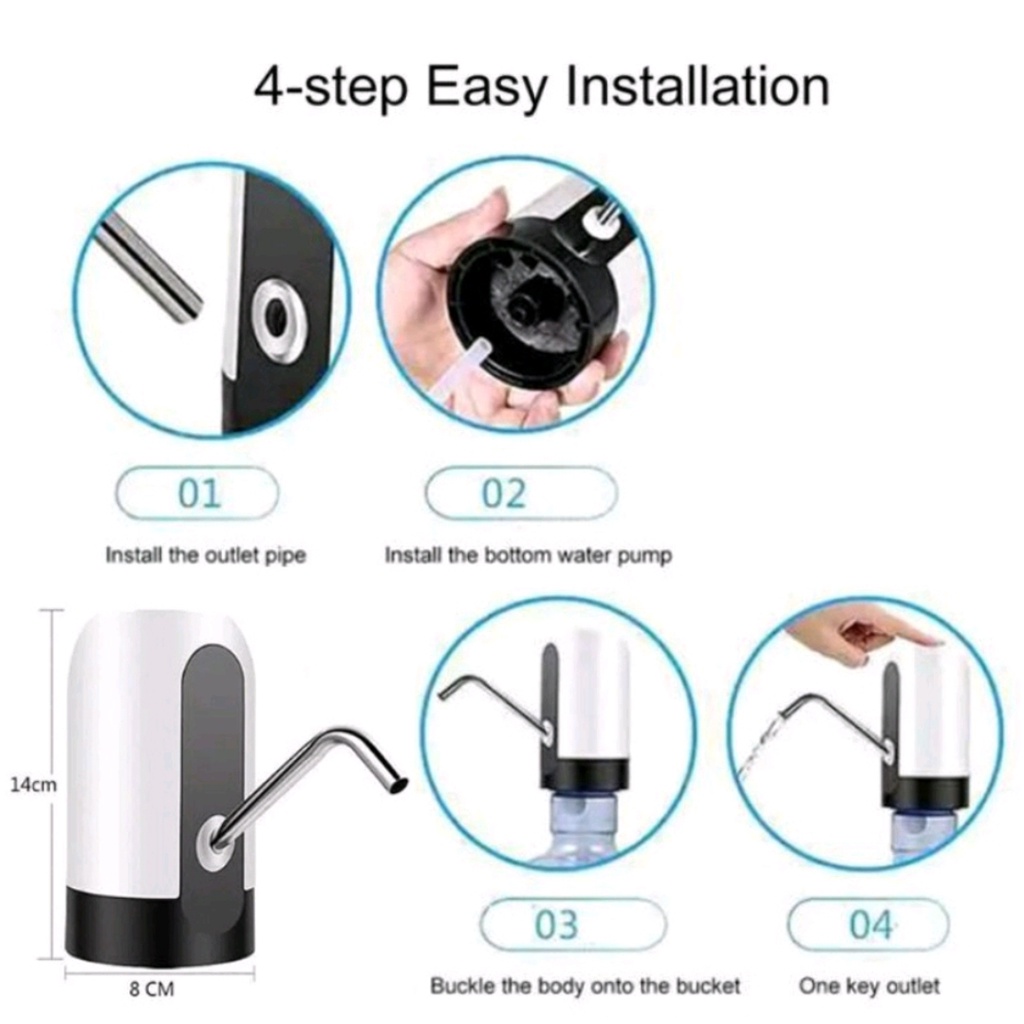 Pompa Galon Air Elektrik Portable USB Rechargeable Water Dispenser