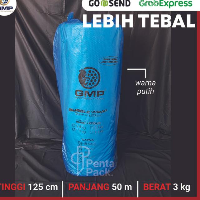 

[LEBIH TEBAL] Bubble Wrap GMP 125 cm X 50 m (Putih/Hitam) - Hitam