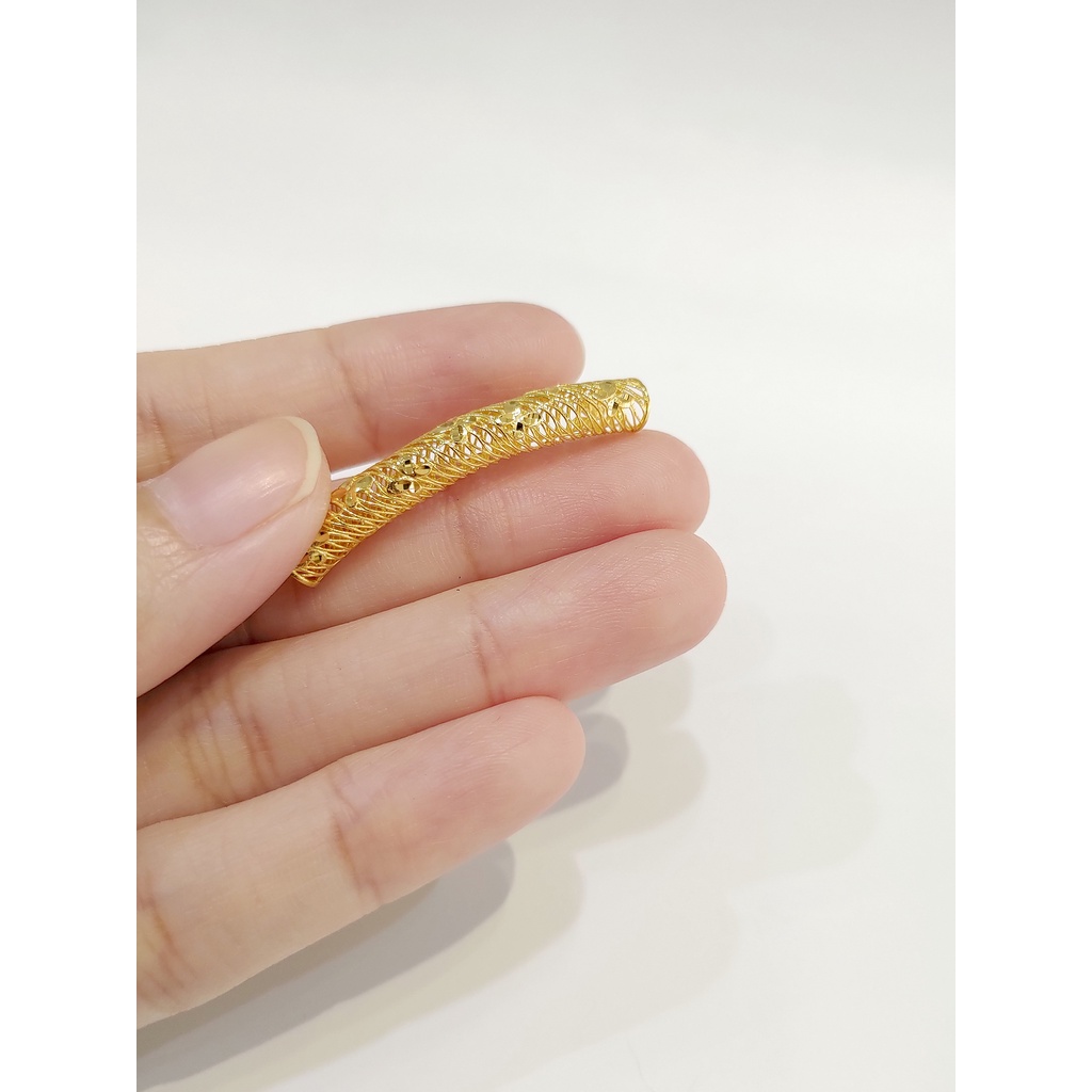 kalung liontin model bambu charm emas asli