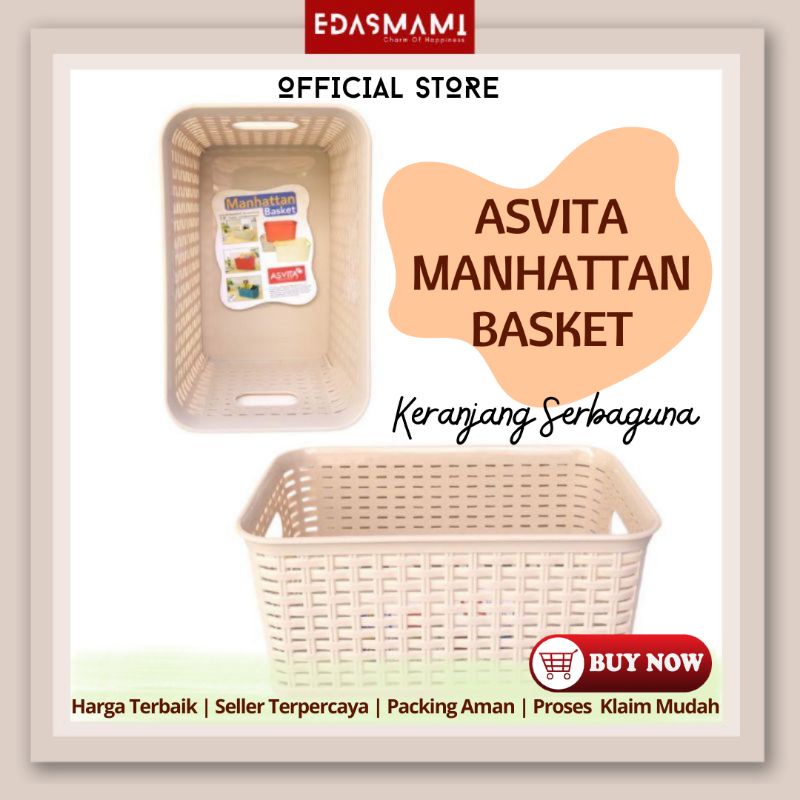 EDASMAMI Asvita Manhattan Basket BK-281 BK-282 BK-283 Tempat Penyimpanan Serbaguna Plastik