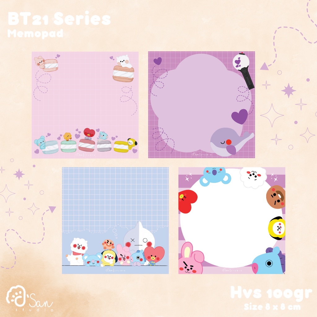 

BT21 memo pad lucu
