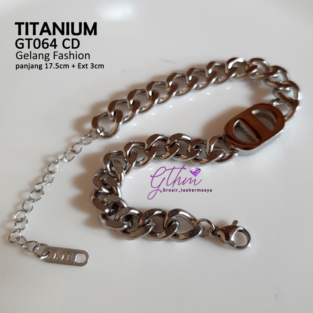 gelang tangan DD gt064 titanium stainless steel anti karat bisa di bawa mandi