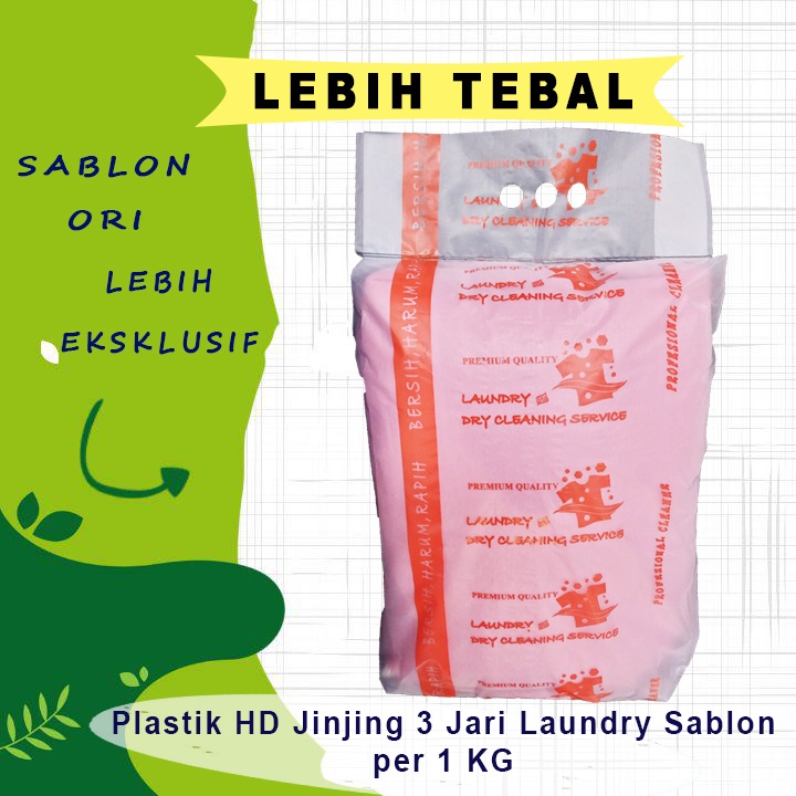 Plastik Jinjing 3 Jari Laundry Sablon 1 KG