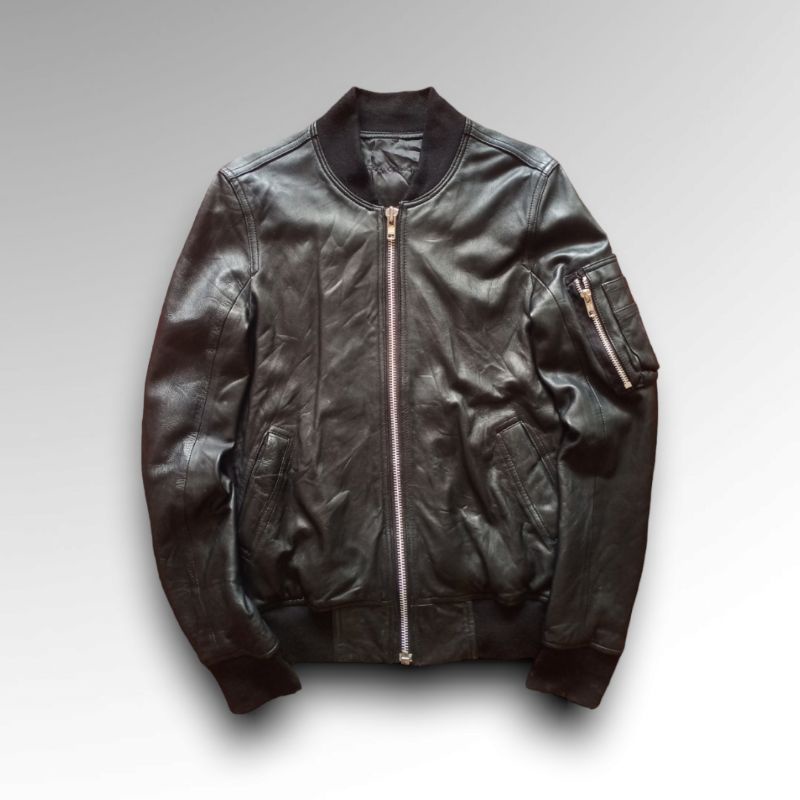 Rick owens jaket kulit bomber thrift / second