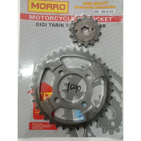 GEAR PRESS GEAR DEPAN BELAKANG HONDA GRAND 36T/14T MORRO