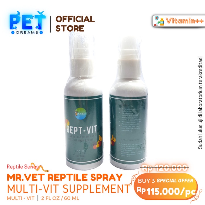 PROMO MR VET MULTI VITAMIN REPTIL PENAMBAH NAFSU MAKAN REPTILE SULCATA