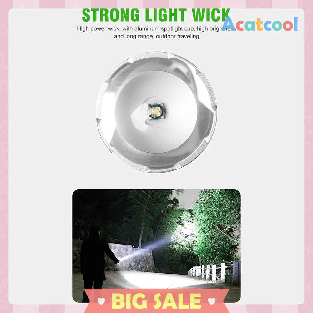 Lampu Senter LED USB Rechargeable Untuk Outdoor / Hiking / Camping / Darurat